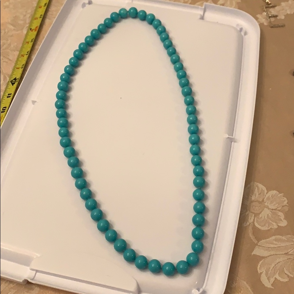 Light blue bead necklace